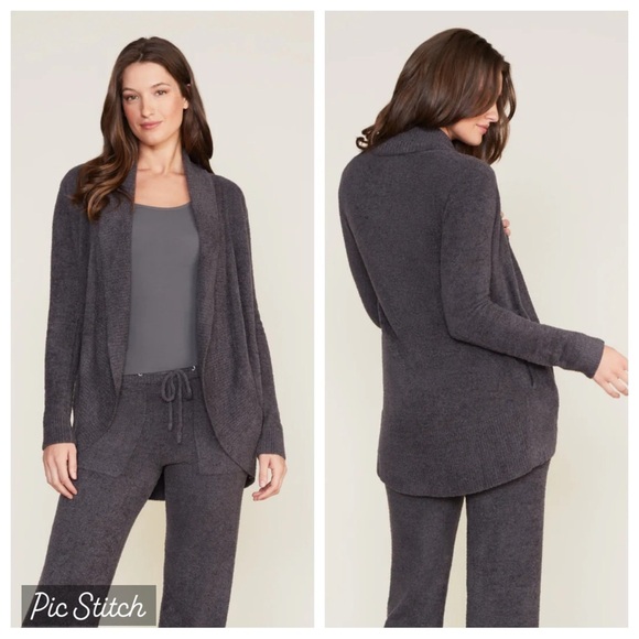 Barefoot Dreams Sweaters - Barefoot dreams CozyChic lite carbon dark gray circle cardi